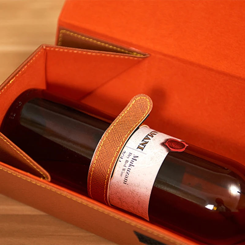 Pu Leather Red Wine Gift Box Carrying Holder