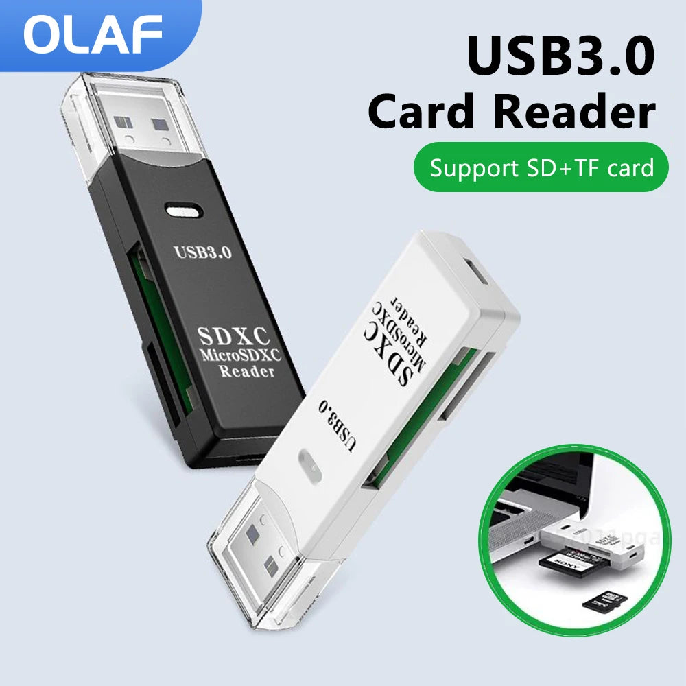 2-in-1 USB Card Reader - USB 3.0/2.0 to SD/Micro SD Adapter