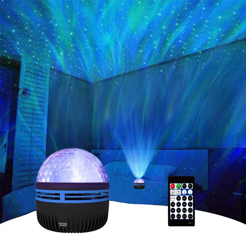 LED Starry Galaxy Projector Night Light – Rotating Stars & Moon