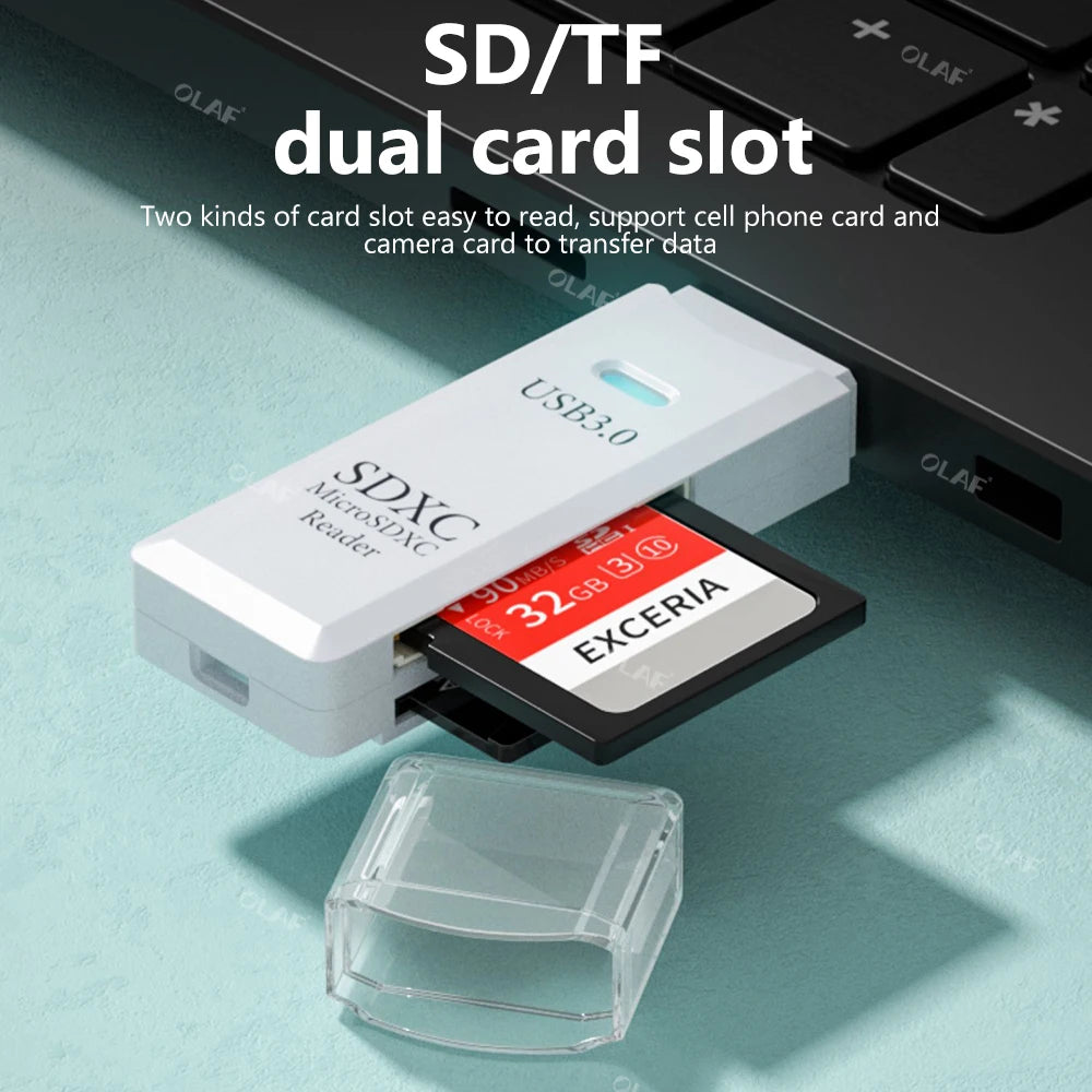 2-in-1 USB Card Reader - USB 3.0/2.0 to SD/Micro SD Adapter