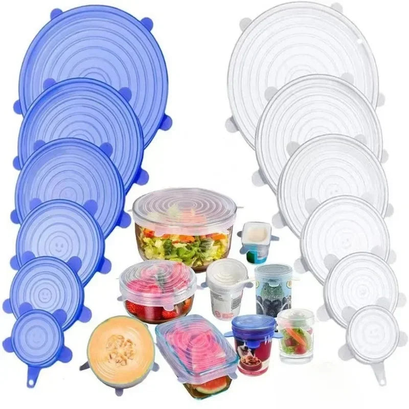 Food Silicone Covers - Reusable Stretch Lids - 6 pcs