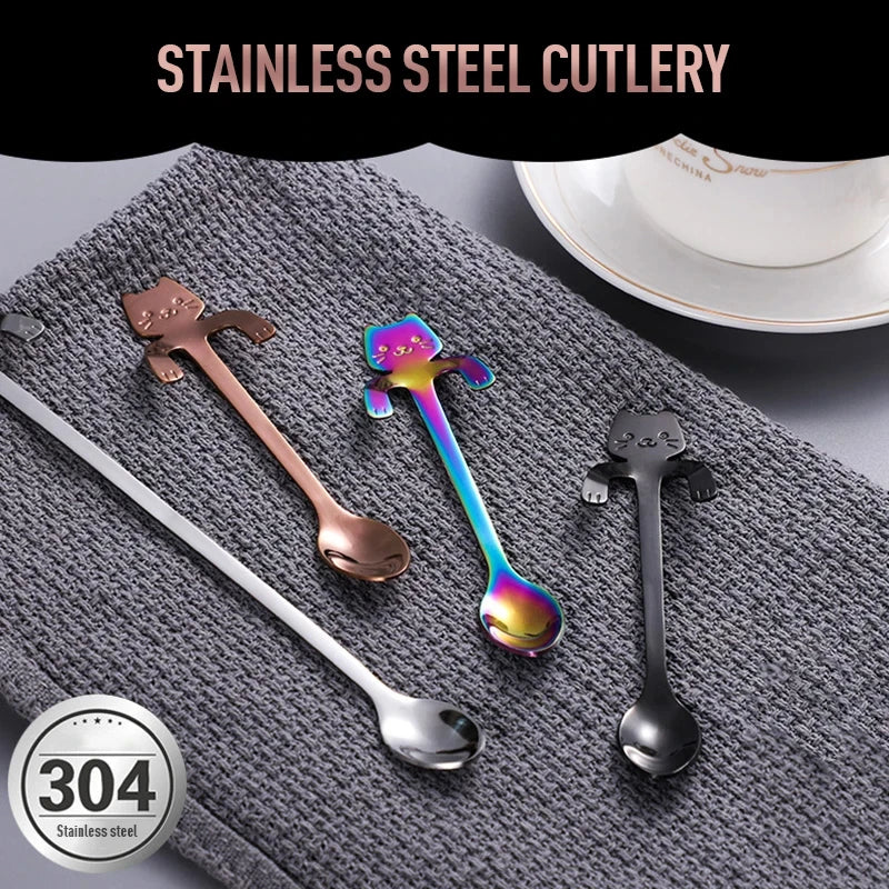 Cute Cat Stainless Steel Coffee Spoon