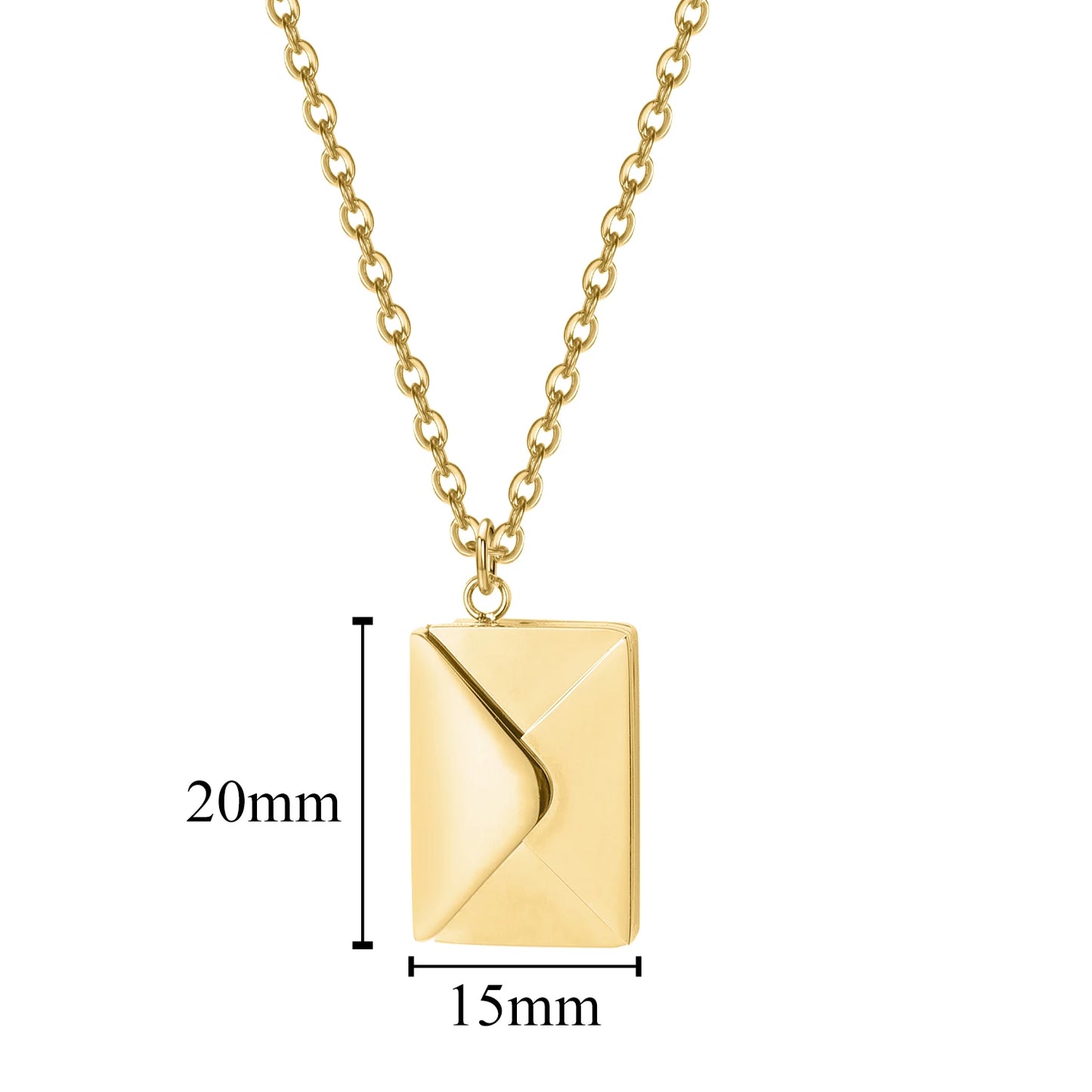 Stainless Steel Love Letter Envelope Pendant Necklace