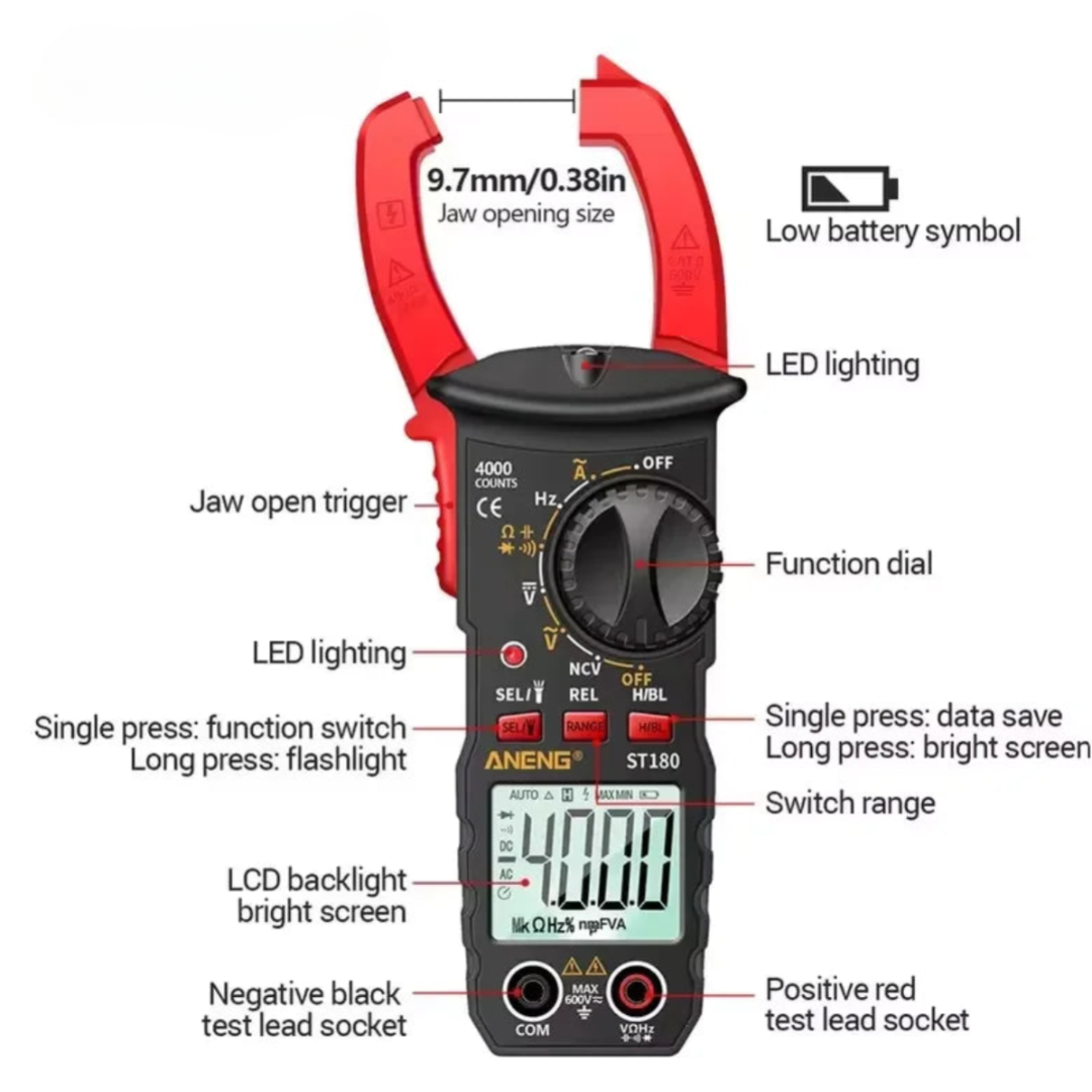 Multimeter Voltage Tester – Car Amp, Hz, Capacitance, NCV, Ohm Measurement