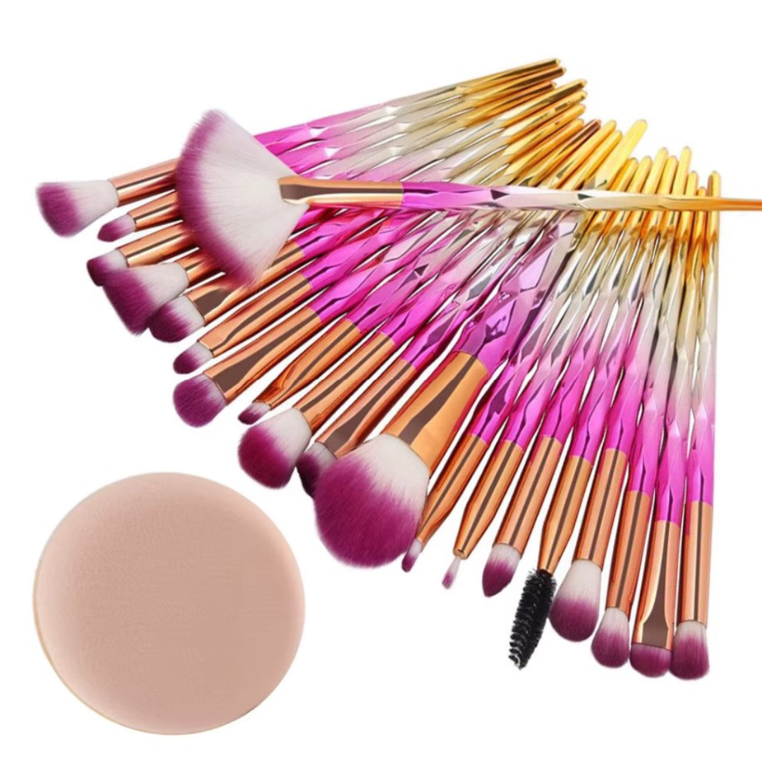 Diamond Transparent Makeup Brush Set 20Pcs