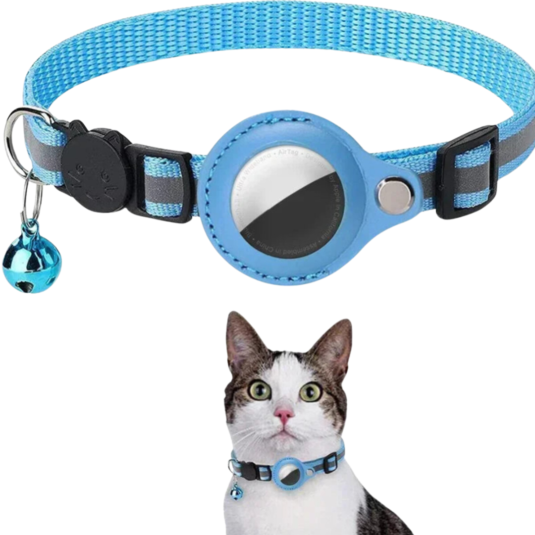 Anti-Lost Cat Collar with Airtag Holder, Bell & Reflective