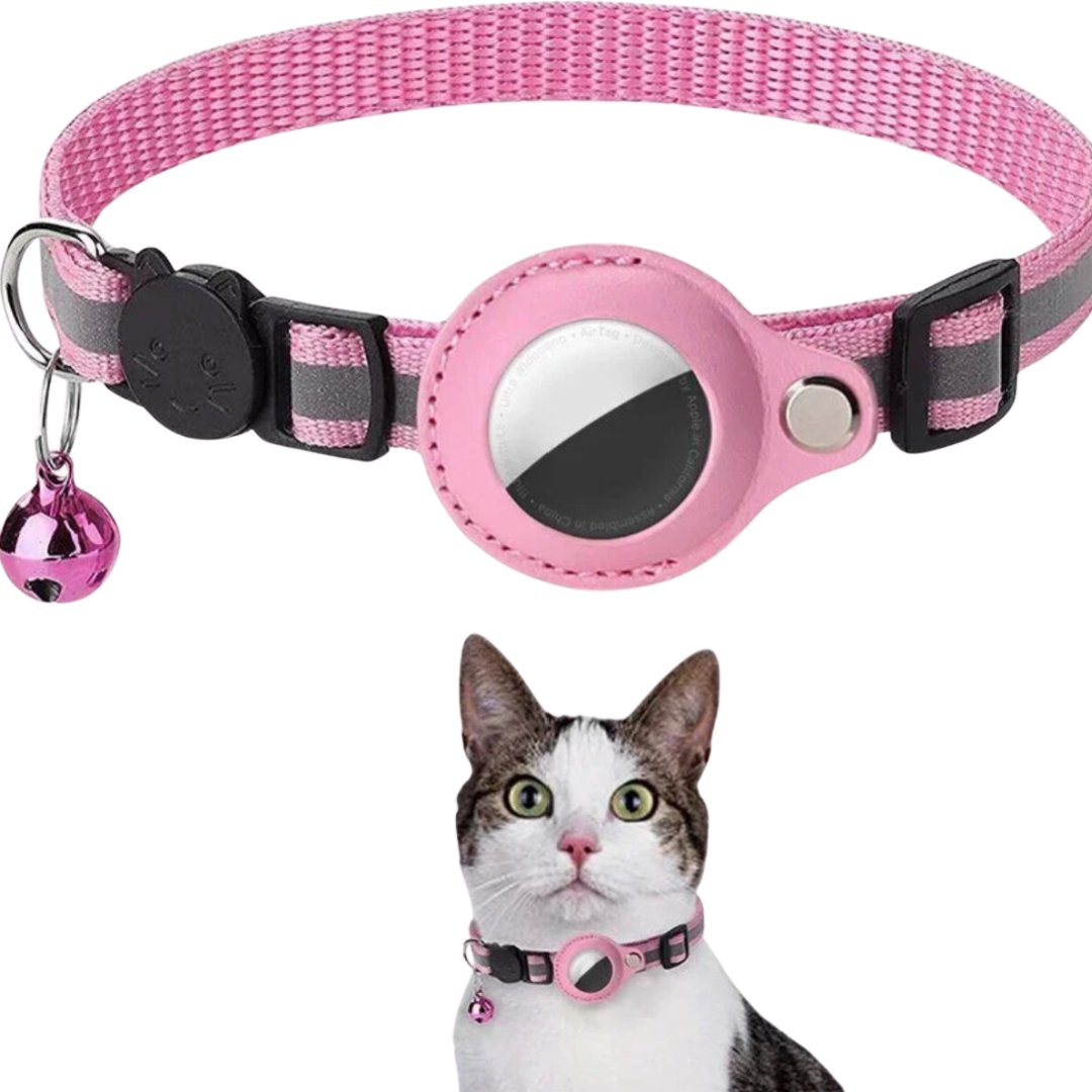 Anti-Lost Cat Collar with Airtag Holder, Bell & Reflective