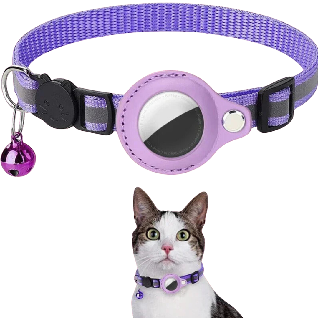 Anti-Lost Cat Collar with Airtag Holder, Bell & Reflective